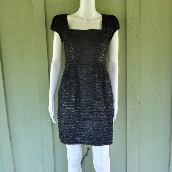 NANETTE LEPORE Black Sparkly Fringe Dress 2 - Picture 1 of 5